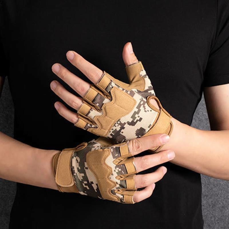 Atmungsaktive taktische Halbfingerhandschuhe für das Armeetraining - image 1