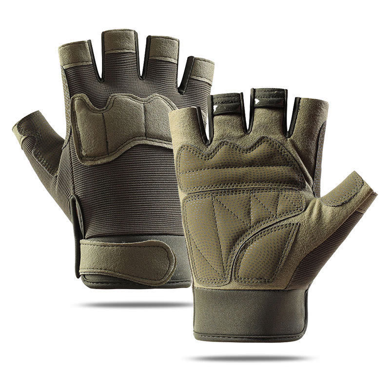 Atmungsaktive taktische Halbfingerhandschuhe für das Armeetraining - Armeegrün - XL - image 9