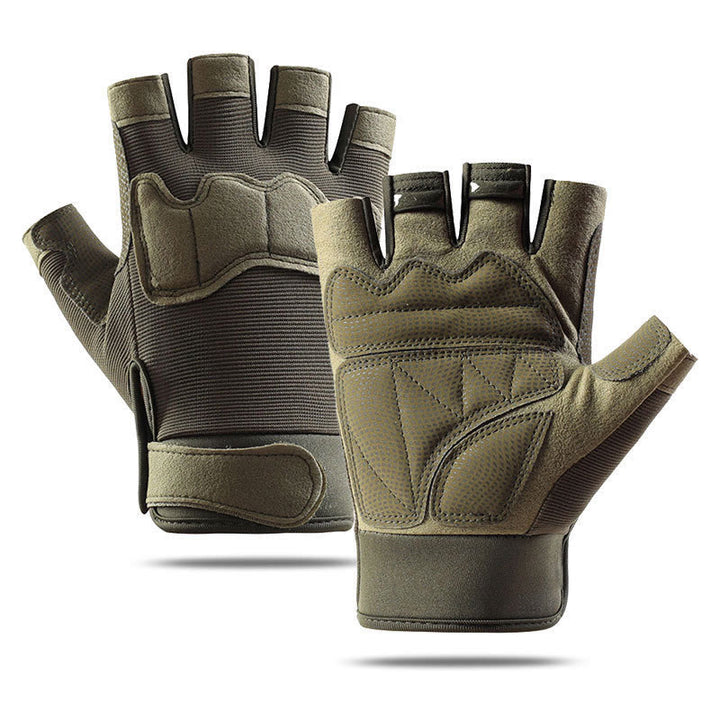 Atmungsaktive taktische Halbfingerhandschuhe für das Armeetraining - Armeegrün - XL - image 9