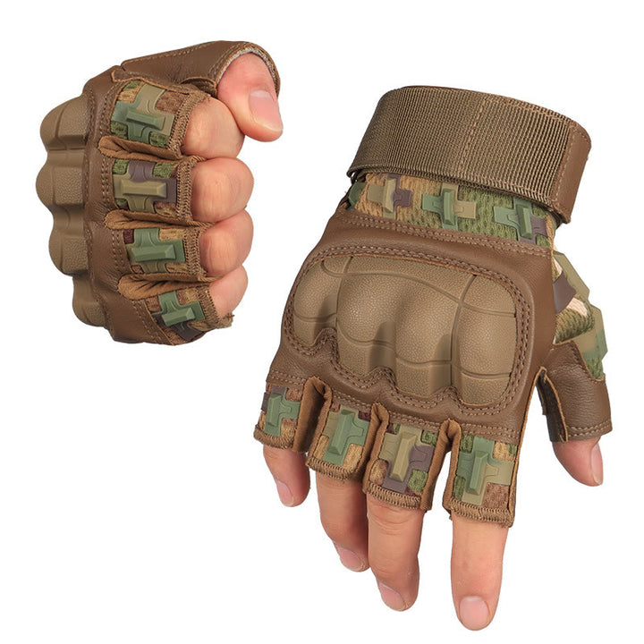 Outdoor-Handschuhe mit harten Knöcheln, fingerlos, für Armee und Militär, - Tarnmuster - XL - image 2