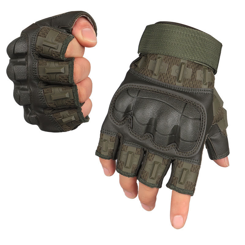 Outdoor-Handschuhe mit harten Knöcheln, fingerlos, für Armee und Militär, - Grün - XL - image 6