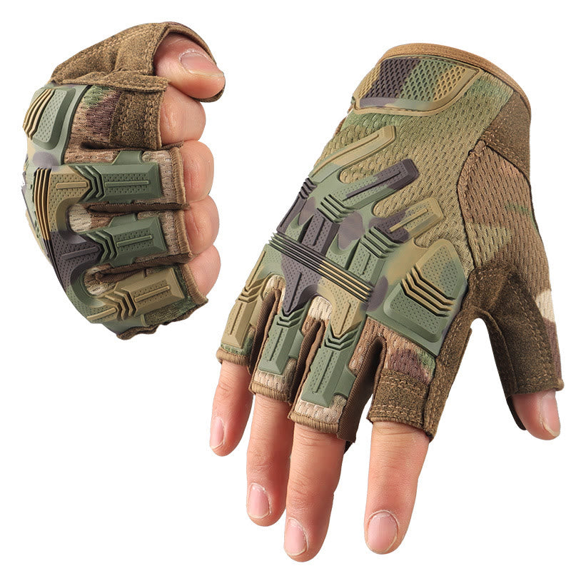 Taktische Mechaniker-Halbfingerhandschuhe, rutschfest und atmungsaktiv - Tarnmuster - XL - image 0