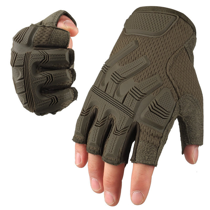Taktische Mechaniker-Halbfingerhandschuhe, rutschfest und atmungsaktiv - Armeegrün - XL - image 7