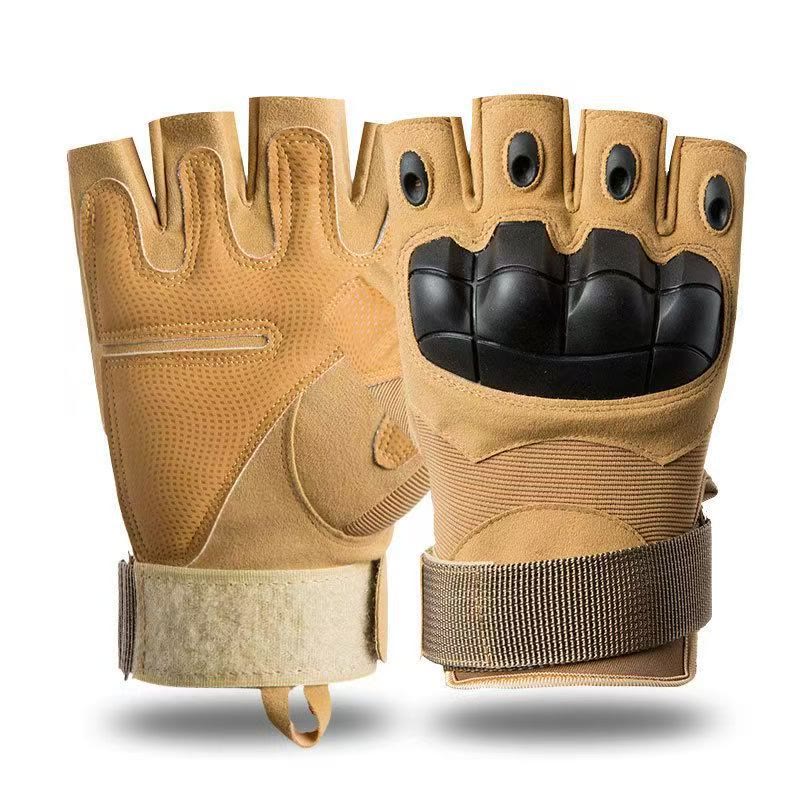 Minimalistische taktische, ästhetische Militär-Halbfingerhandschuhe - Sandig - XL - image 3