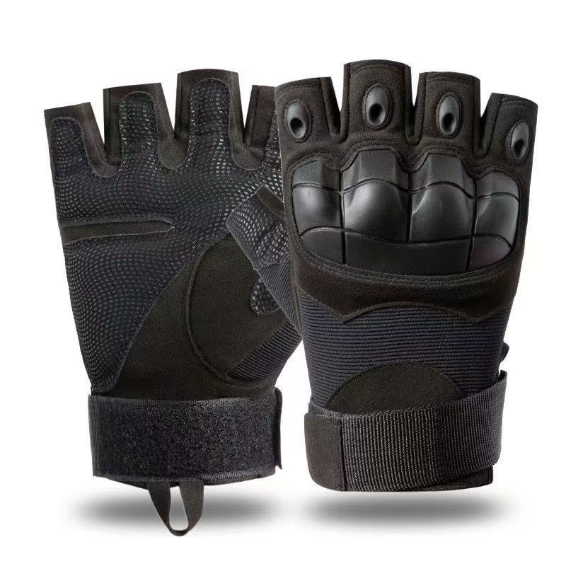 Minimalistische taktische, ästhetische Militär-Halbfingerhandschuhe - Schwarz - XL - image 4