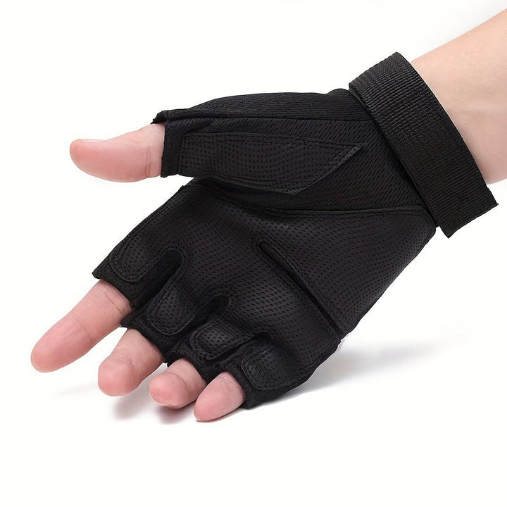 Halbfingerhandschuhe für Radfahrer und Motorradfahrer mit Hartschalenprotektoren - image 3