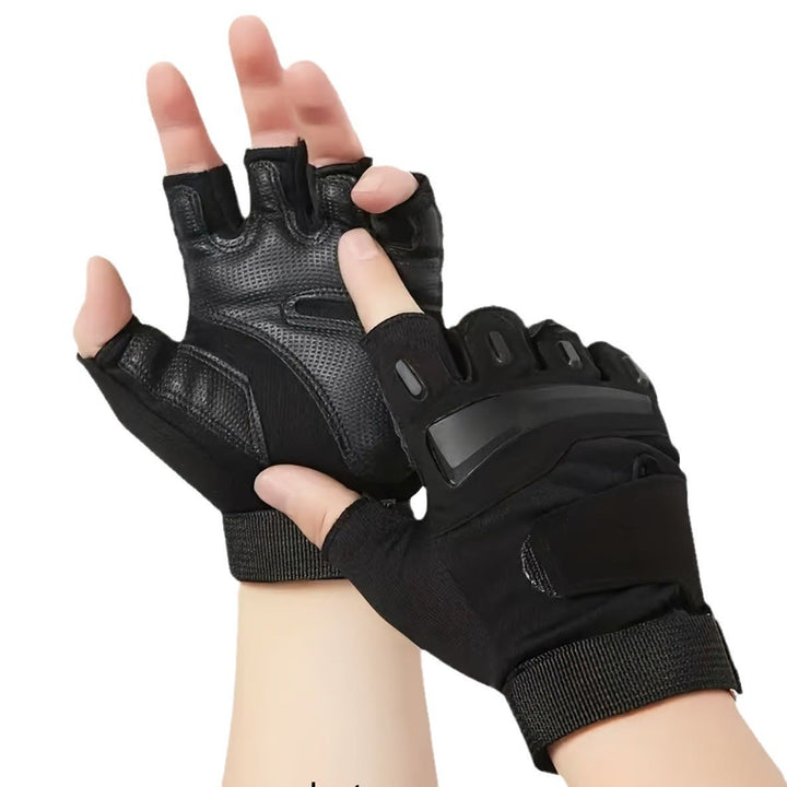 Halbfingerhandschuhe für Radfahrer und Motorradfahrer mit Hartschalenprotektoren - image 2