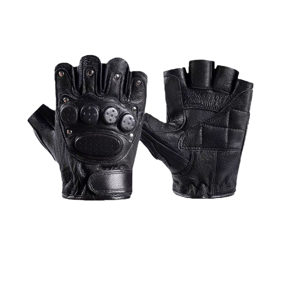 Motorradhandschuhe aus schwarzem Schafsleder mit Knöchelschutz - image 7