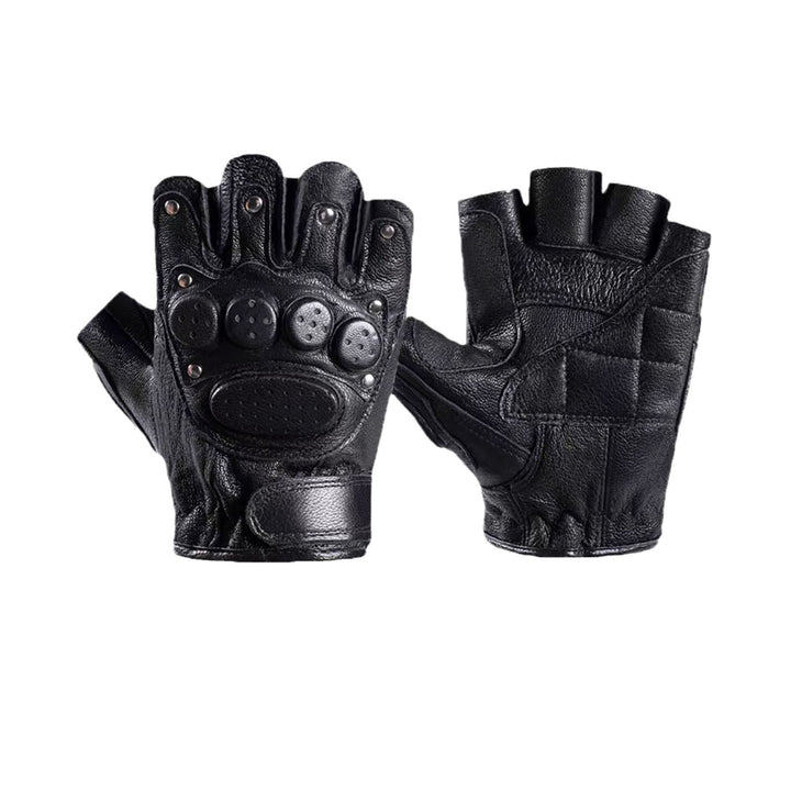 Motorradhandschuhe aus schwarzem Schafsleder mit Knöchelschutz - image 7