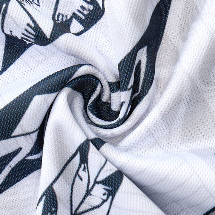 Poloshirt mit schwarz-weißem polynesischem Muster, 3D-Druck, Reißverschlusskragen - image 6