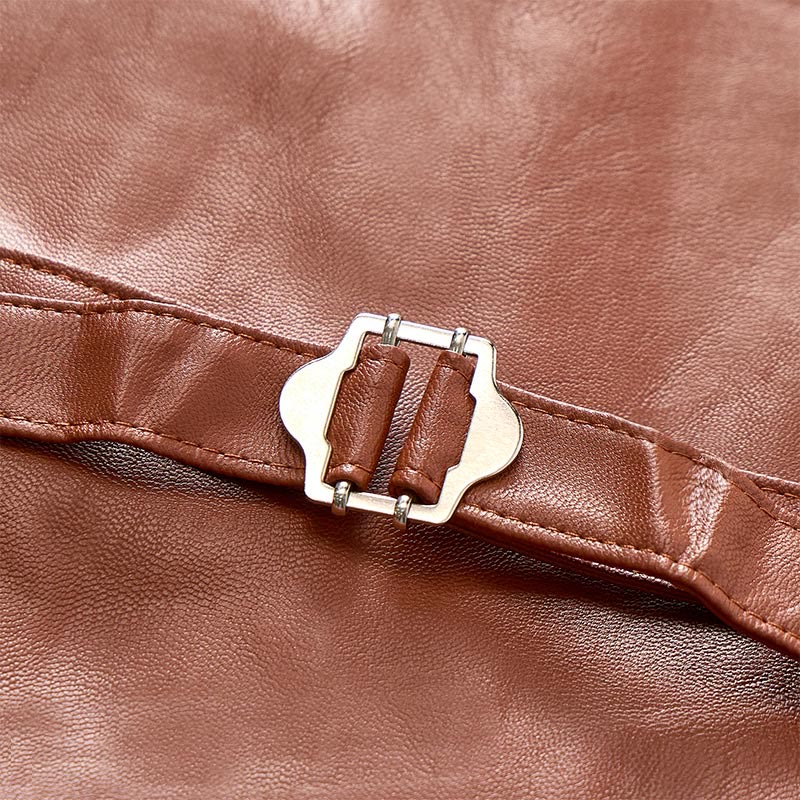 Herren-Weste im Vintage-Cowboy-Biker-Stil aus Kunstleder - image 10