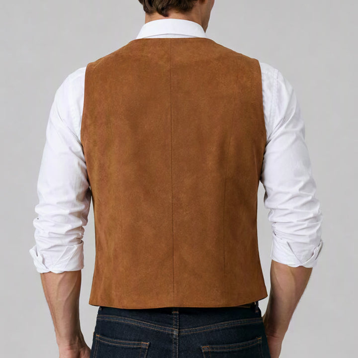 Traditionelle braune Cowboyweste im Westernstil für Herren - image 2