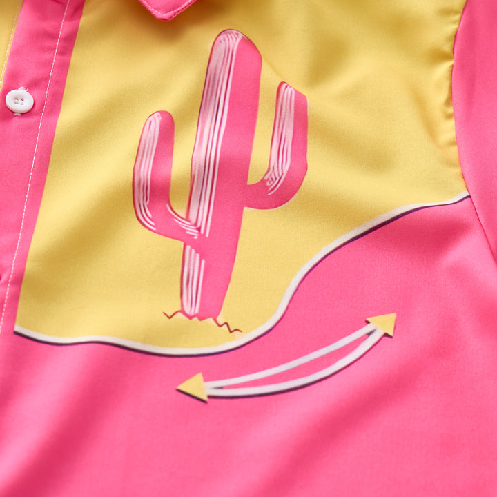 Westernhemd mit pink-gelbem Kaktus-Joch - image 5