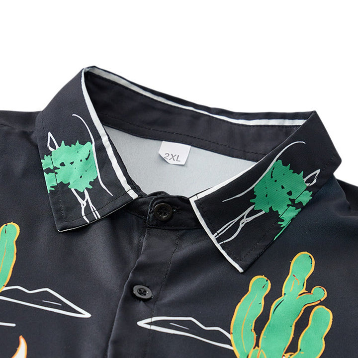 Cowboyhemd mit schwarzem Kaktus- und Longhorn-Schädelmotiv - image 4