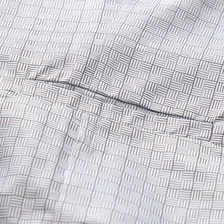 Minimalistische Anzugweste mit silbergrauem Karomuster und V-Ausschnitt - image 6