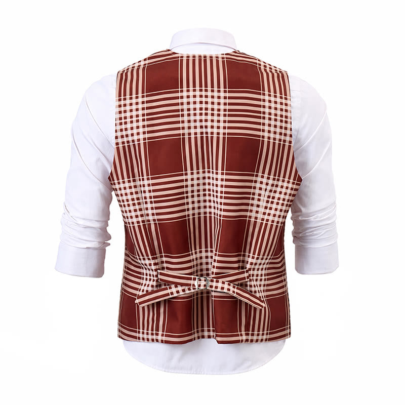 Braune Weste im Heritage-Karo-Stil für britische Herren. - image 11