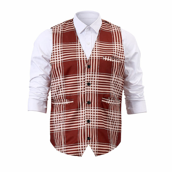 Braune Weste im Heritage-Karo-Stil für britische Herren. - image 10