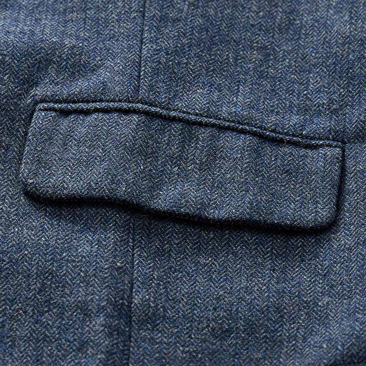 Klassische Western-Anzugweste für Herren aus Tweed mit Fischgrätmuster - image 10