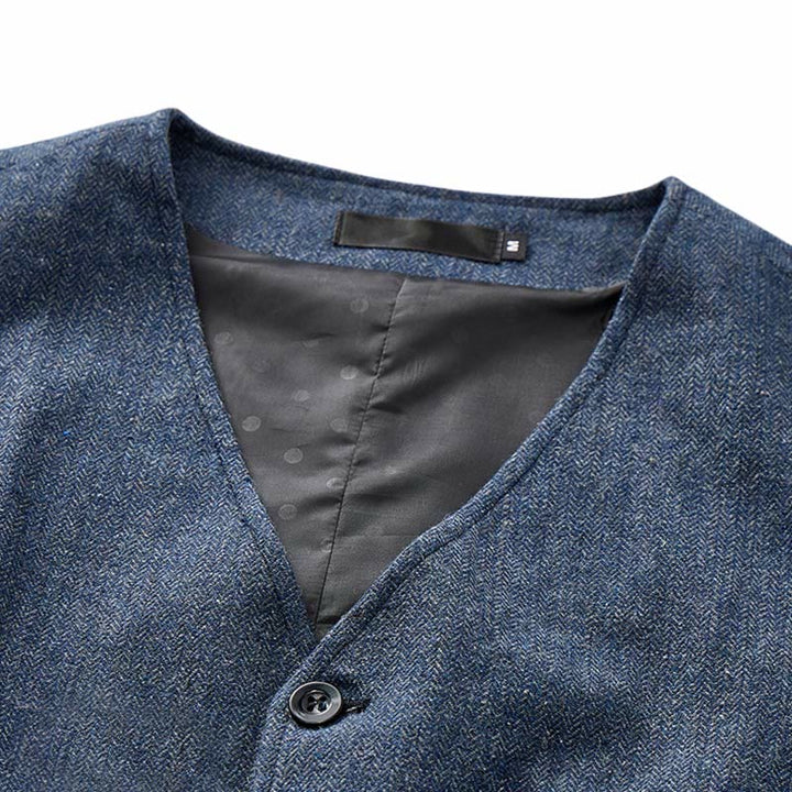 Klassische Western-Anzugweste für Herren aus Tweed mit Fischgrätmuster - image 9