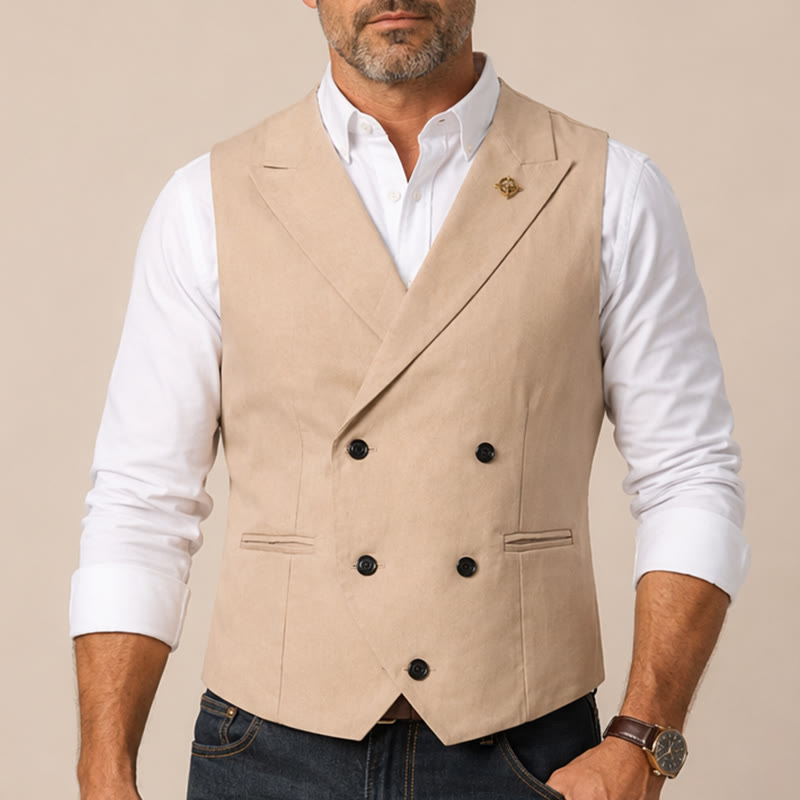 Moderne Herren-Cowboyweste, zweireihiger Anzug mit Brosche - image 1
