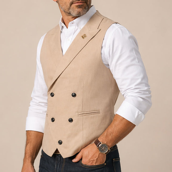 Moderne Herren-Cowboyweste, zweireihiger Anzug mit Brosche - image 3