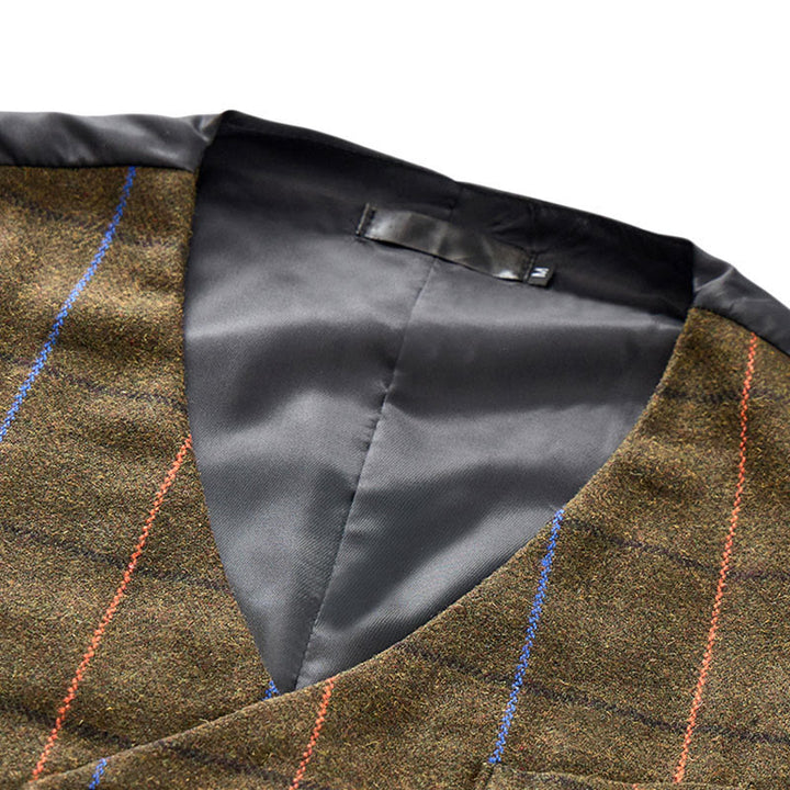 Herren-Anzugweste mit Karomuster im Peaky Blinders-Stil - image 6