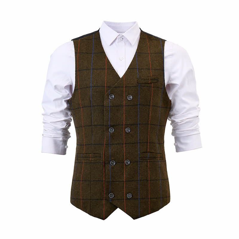 Herren-Anzugweste mit Karomuster im Peaky Blinders-Stil - image 11