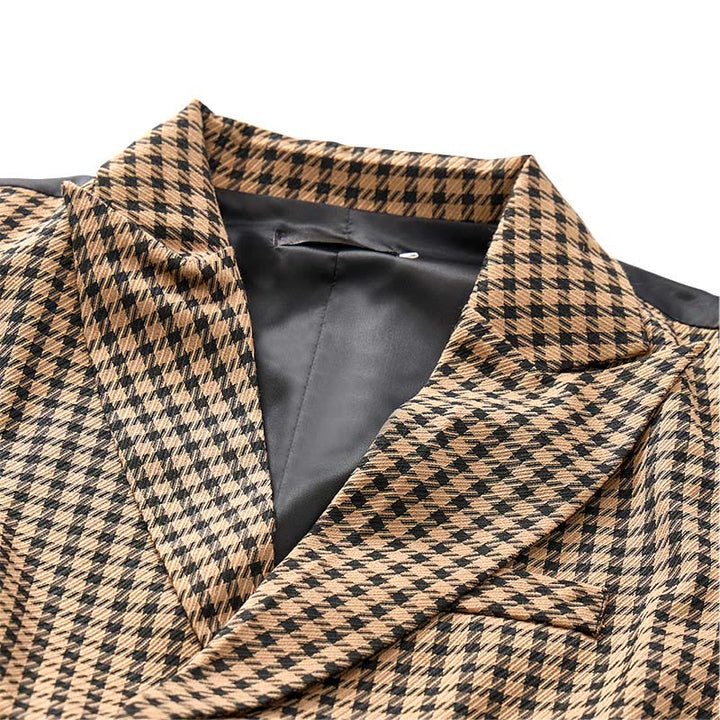 Herren-Anzugweste im mittelalterlichen Stil mit Hahnentrittmuster - image 4