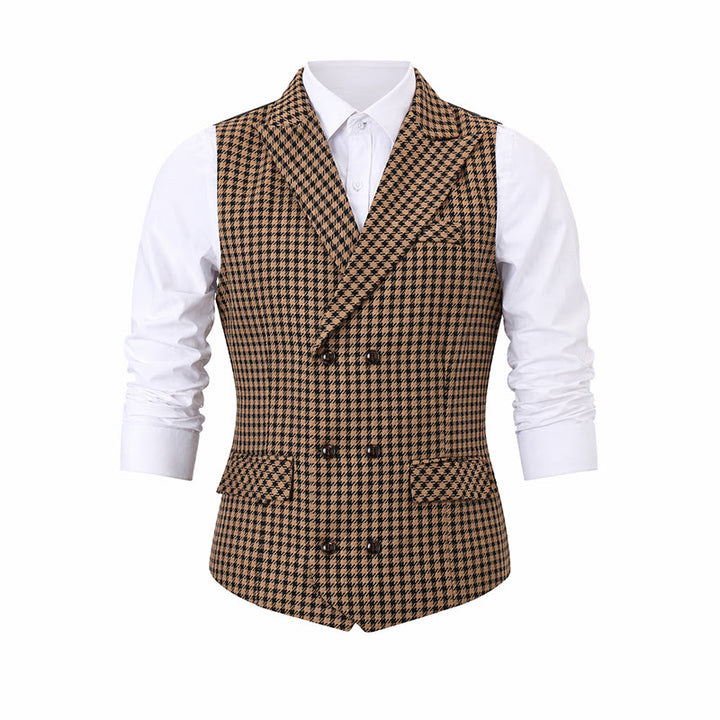 Herren-Anzugweste im mittelalterlichen Stil mit Hahnentrittmuster - image 8