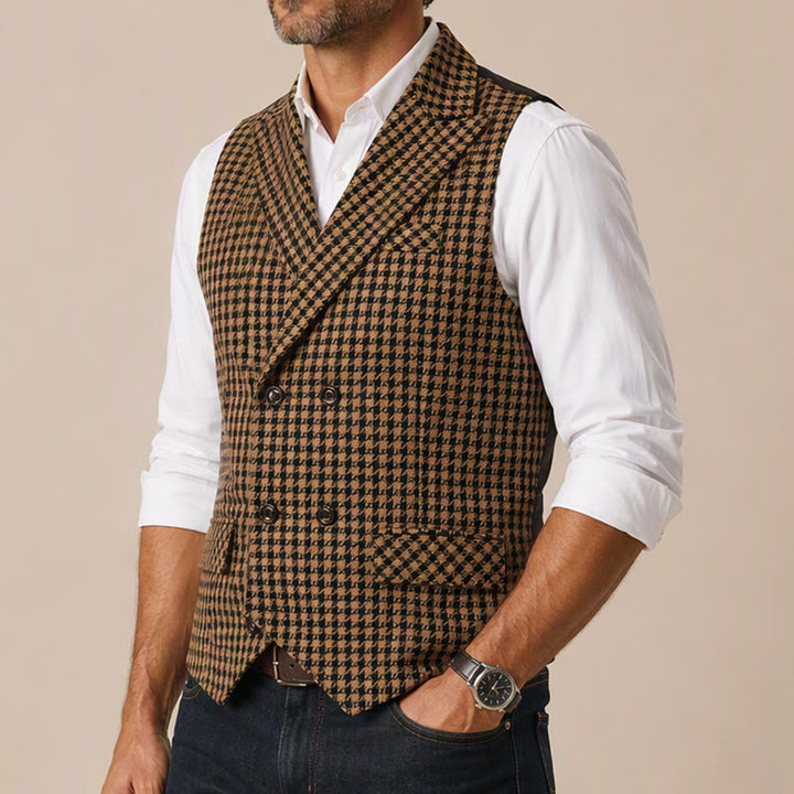 Herren-Anzugweste im mittelalterlichen Stil mit Hahnentrittmuster - image 3