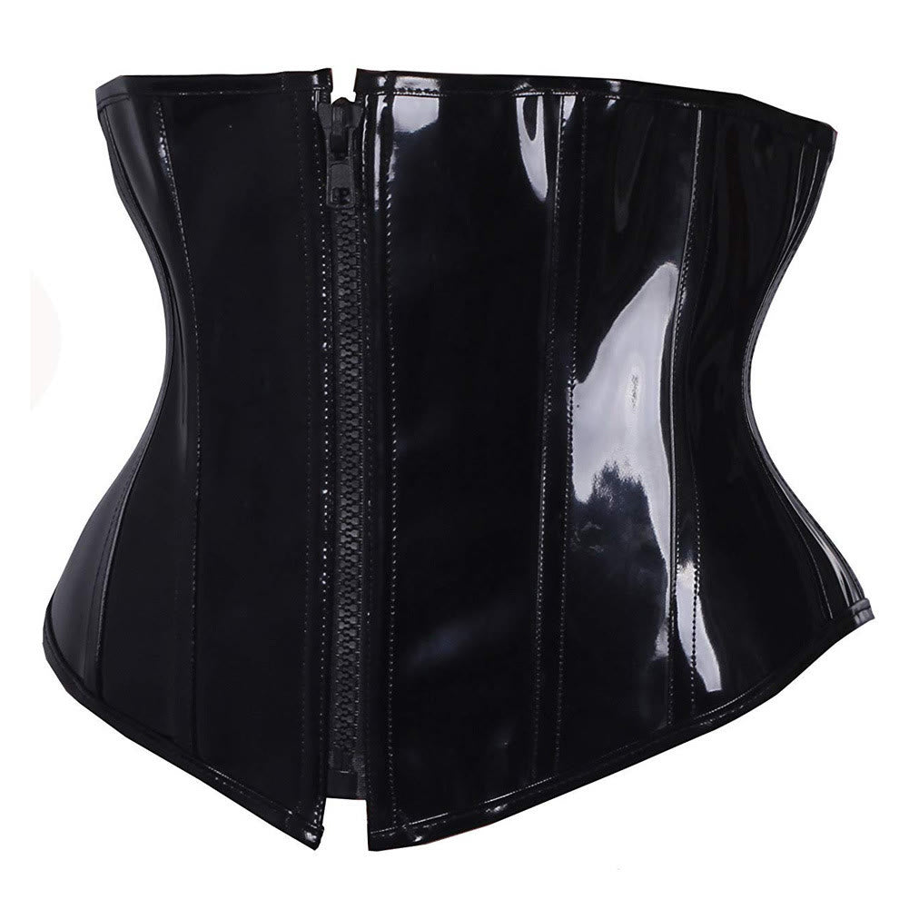 Taillenformer aus PU-Leder mit Reißverschluss, verstellbarer Schnürung und Bauchkontrolle, Shapewear - image 3