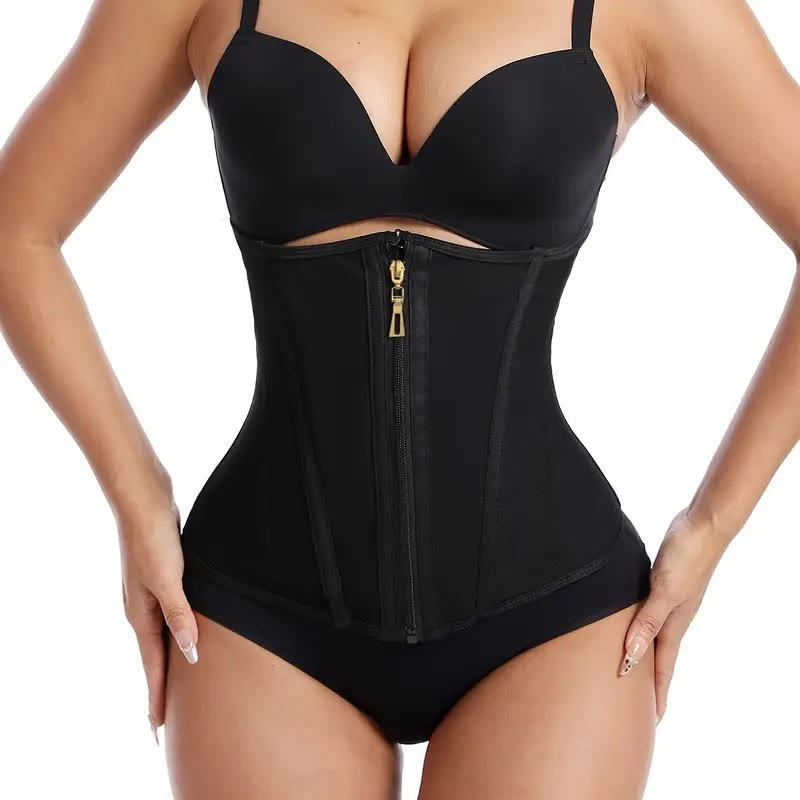 Damen-Taillenformer mit Nylonstäben, mehreren Haken hinten, Bauchkontrolle, schlankmachendem Korsett - Schwarz - 3XL - image 1