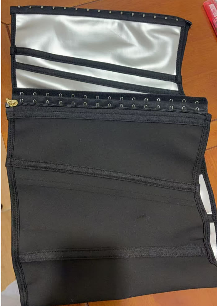 Damen-Taillenformer mit Nylonstäben, mehreren Haken hinten, Bauchkontrolle, schlankmachendem Korsett - Silberionenbeschichtetes Schwarz - 3XL - image 6