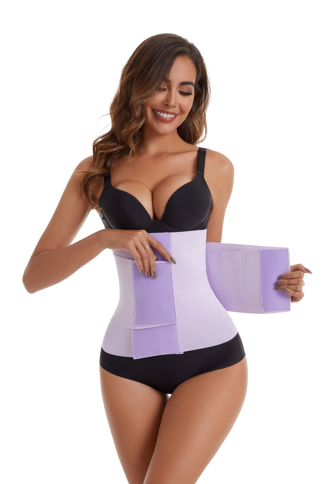 Damen-Polyester-Korsett, Taillenformer, Bauchkontrolle, Figurformender Gürtel - Lila - 2XL - image 4