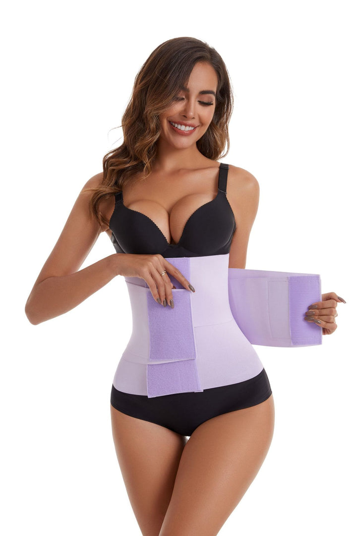 Damen-Polyester-Korsett, Taillenformer, Bauchkontrolle, Figurformender Gürtel - Lila - 2XL - image 4