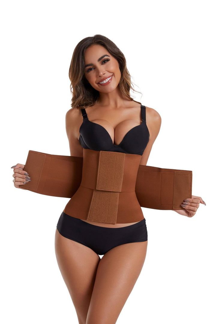 Damen-Polyester-Korsett, Taillenformer, Bauchkontrolle, Figurformender Gürtel - Kaffee - 2XL - image 1