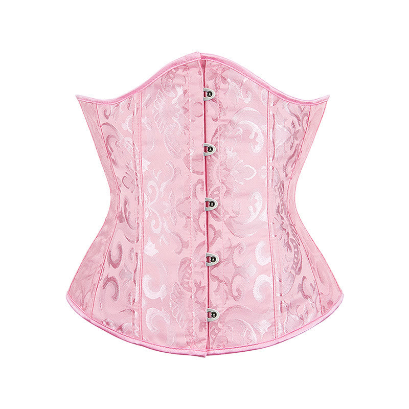Kurzes Jacquard-Korsett für Damen, Taillenformer, Bauchkontrolle, Figurformer - Rosa - 6XL - image 21