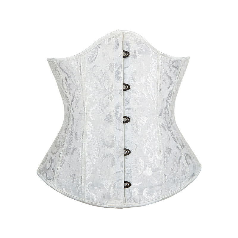 Kurzes Jacquard-Korsett für Damen, Taillenformer, Bauchkontrolle, Figurformer - Weiß - 6XL - image 22