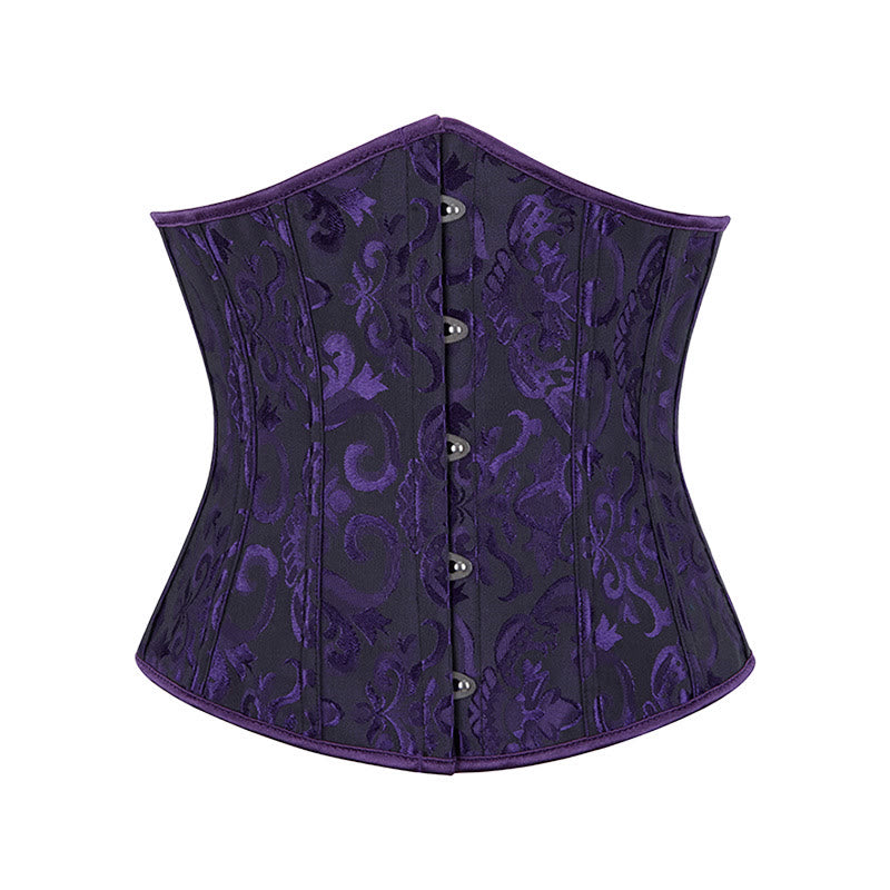 Kurzes Jacquard-Korsett für Damen, Taillenformer, Bauchkontrolle, Figurformer - Tiefviolett - 6XL - image 15
