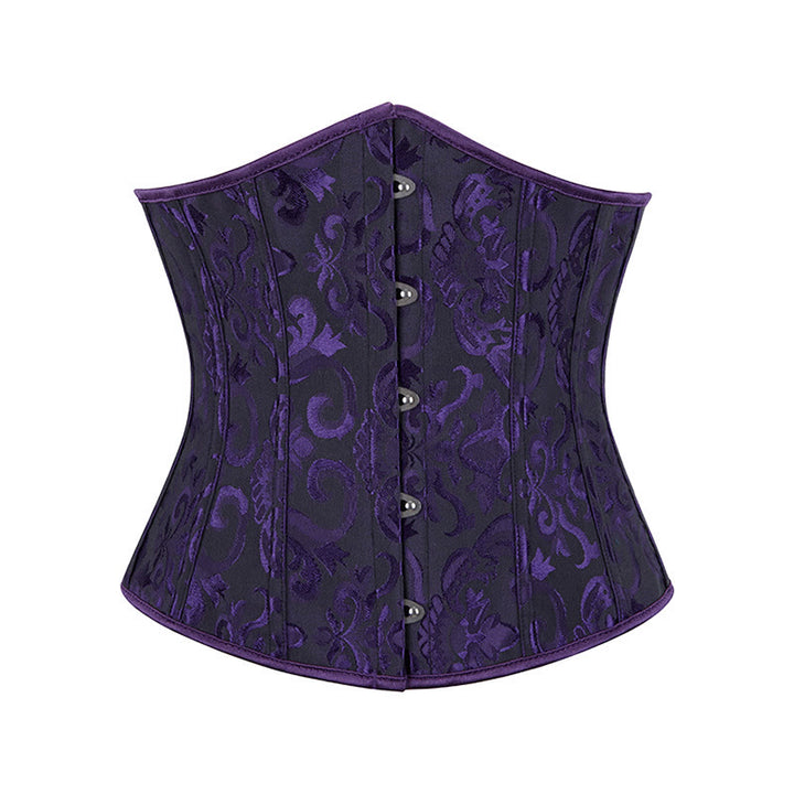 Kurzes Jacquard-Korsett für Damen, Taillenformer, Bauchkontrolle, Figurformer - Tiefviolett - 6XL - image 15