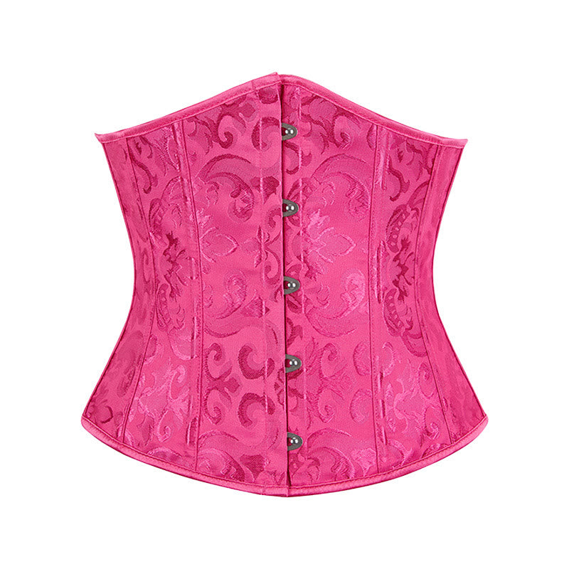 Kurzes Jacquard-Korsett für Damen, Taillenformer, Bauchkontrolle, Figurformer - Rose - 6XL - image 8