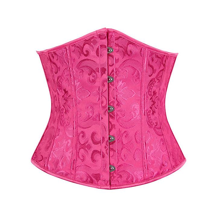 Kurzes Jacquard-Korsett für Damen, Taillenformer, Bauchkontrolle, Figurformer - Rose - 6XL - image 8