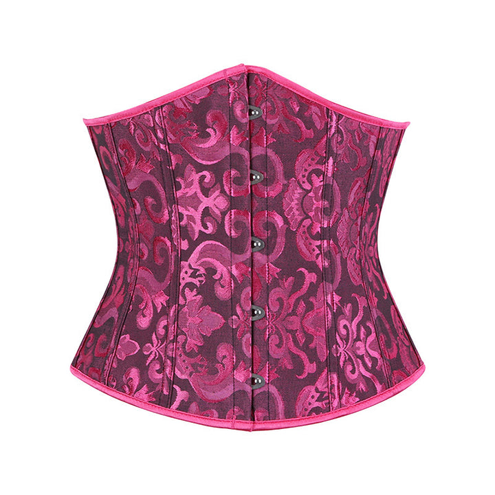 Kurzes Jacquard-Korsett für Damen, Taillenformer, Bauchkontrolle, Figurformer - Schwarze Rose Rot - 6XL - image 17
