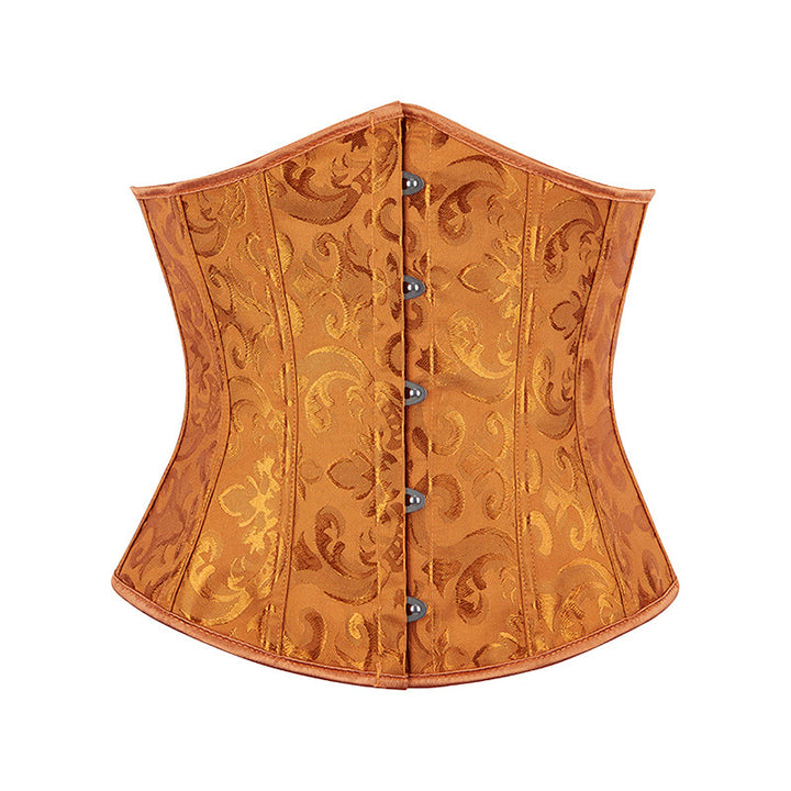 Kurzes Jacquard-Korsett für Damen, Taillenformer, Bauchkontrolle, Figurformer - Ingwergelb - 6XL - image 13