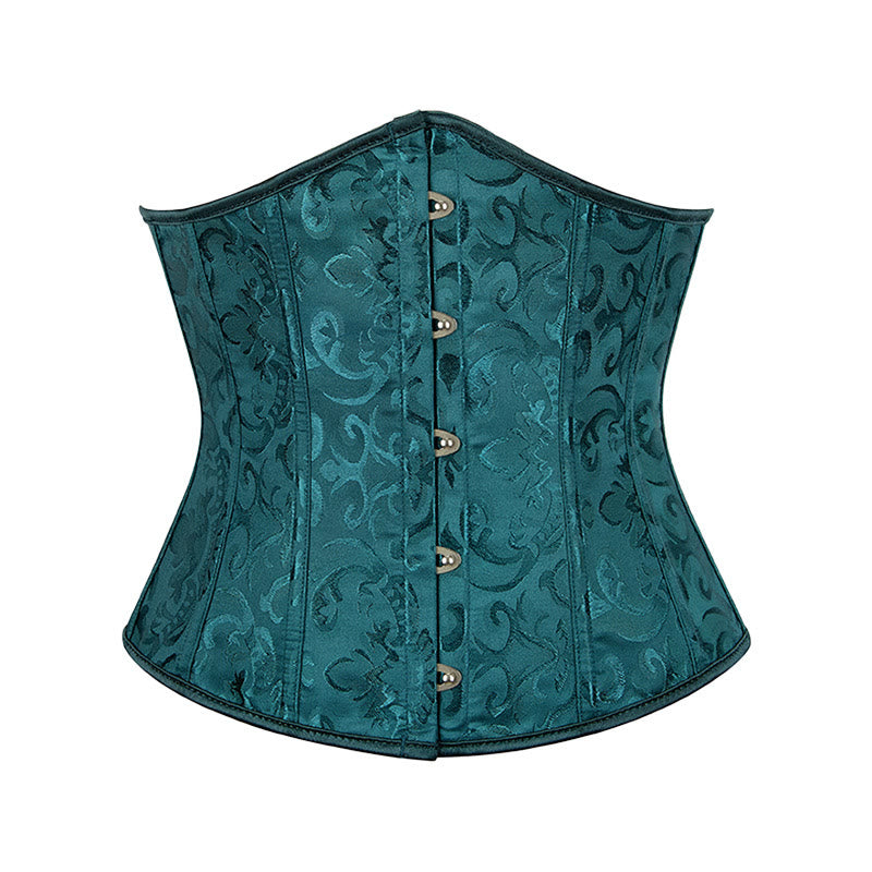 Kurzes Jacquard-Korsett für Damen, Taillenformer, Bauchkontrolle, Figurformer - Dunkelgrün - 6XL - image 6