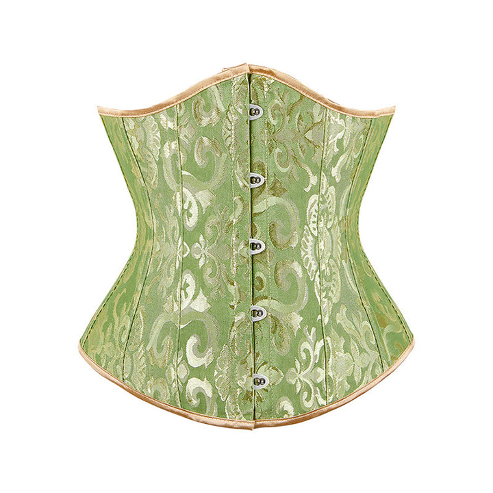Kurzes Jacquard-Korsett für Damen, Taillenformer, Bauchkontrolle, Figurformer - Grün - 6XL - image 9
