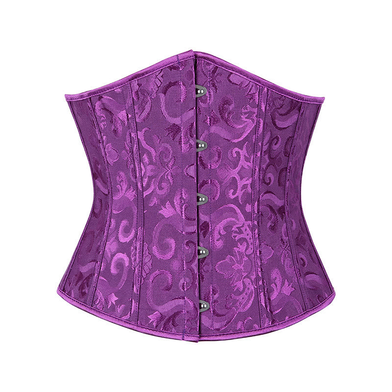 Kurzes Jacquard-Korsett für Damen, Taillenformer, Bauchkontrolle, Figurformer - Lila - 6XL - image 3