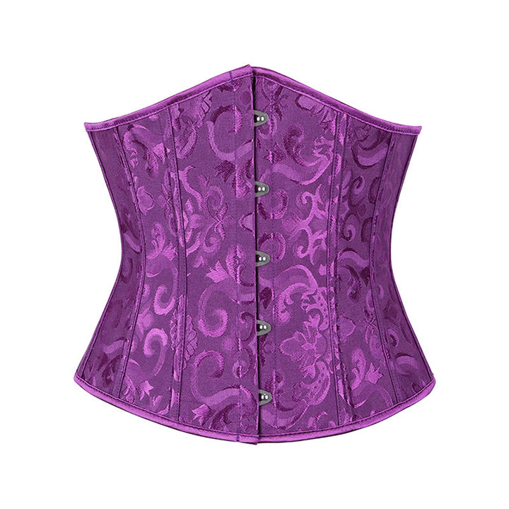 Kurzes Jacquard-Korsett für Damen, Taillenformer, Bauchkontrolle, Figurformer - Lila - 6XL - image 3