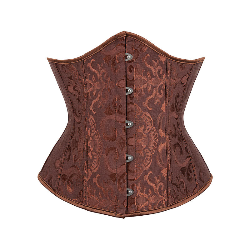Kurzes Jacquard-Korsett für Damen, Taillenformer, Bauchkontrolle, Figurformer - Kaffee - 6XL - image 11