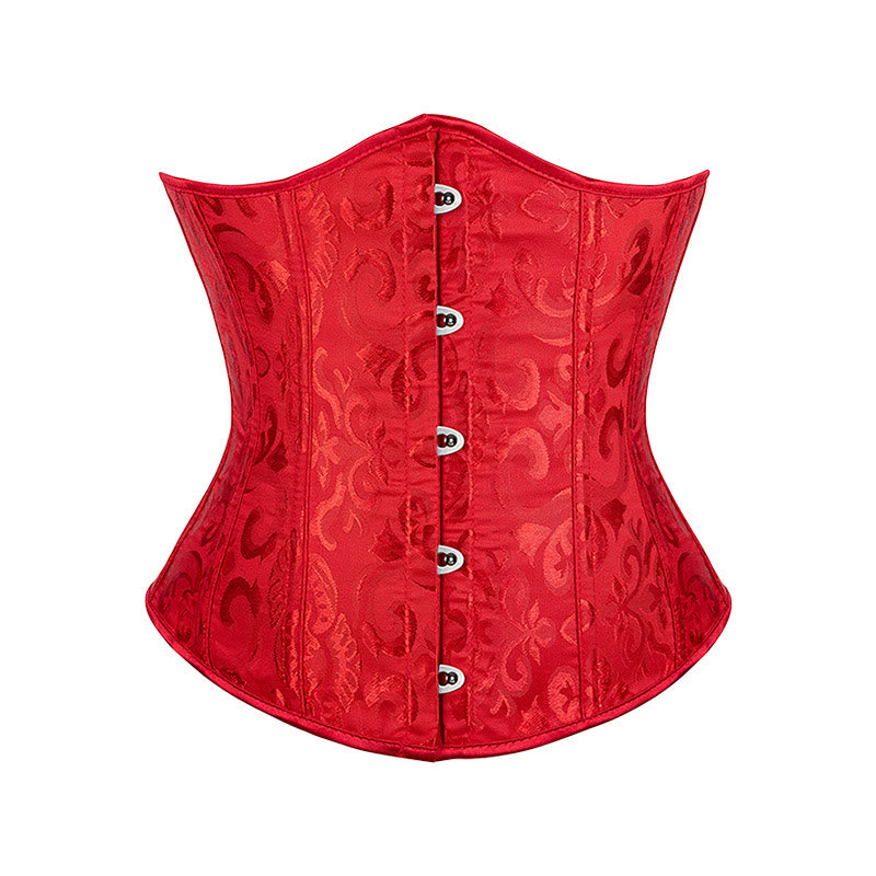 Kurzes Jacquard-Korsett für Damen, Taillenformer, Bauchkontrolle, Figurformer - Rot - 6XL - image 14